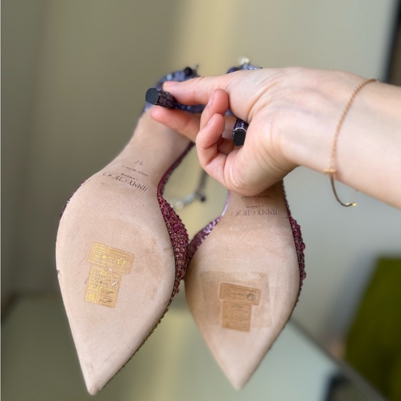 New JIMMY CHOO Saeda 100 embellished satin pumps $2,095 37 - Picture 17 of 17